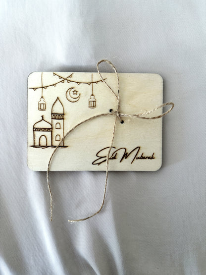 Eid Mubarak Geldgeschenk aus Holz