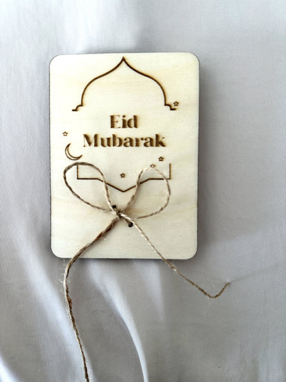Eid Mubarak Geldgeschenk aus Holz