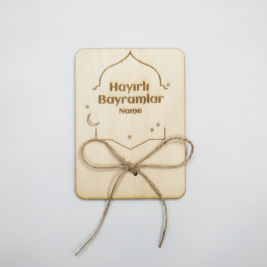 Personalisierte Geldgeschenk aus Holz - Eid Mubarak