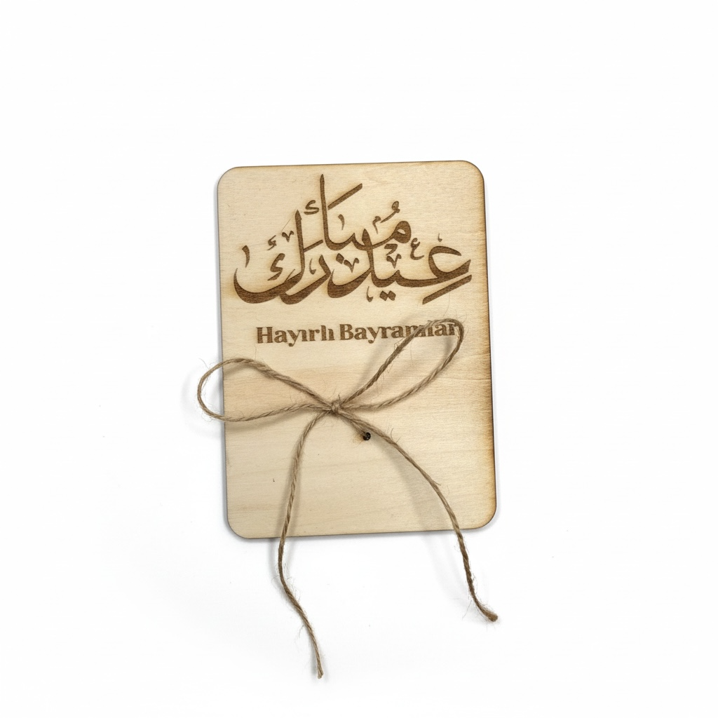 Eid Mubarak I Hayırlı Bayramlar Geldgeschenk aus Holz
