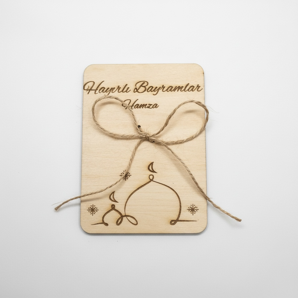 Personalisierte Geldgeschenk aus Holz - Eid Mubarak