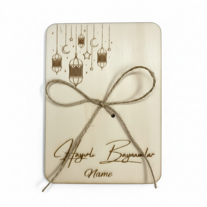 Personalisierte Geldgeschenk aus Holz - Eid Mubarak