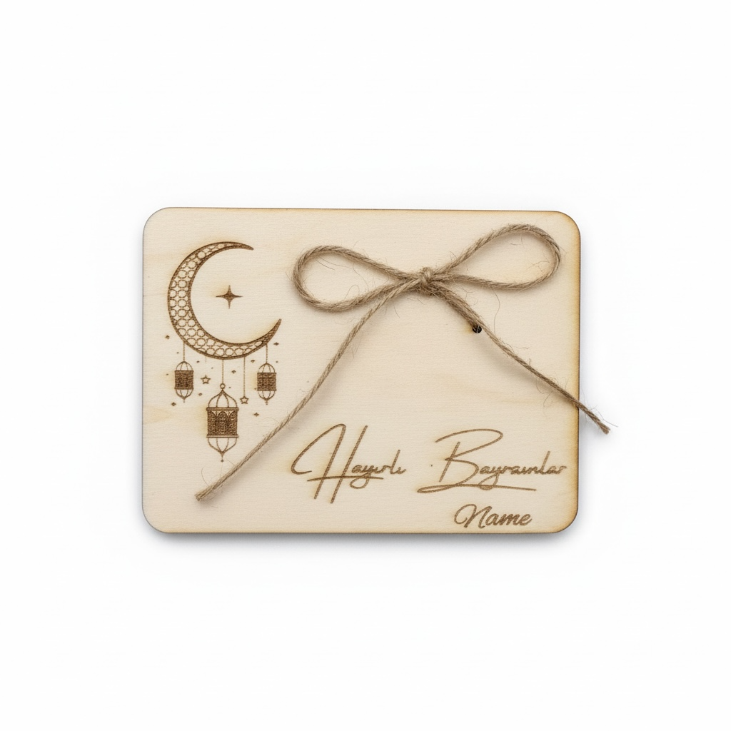 Personalisierte Geldgeschenk aus Holz - Eid Mubarak