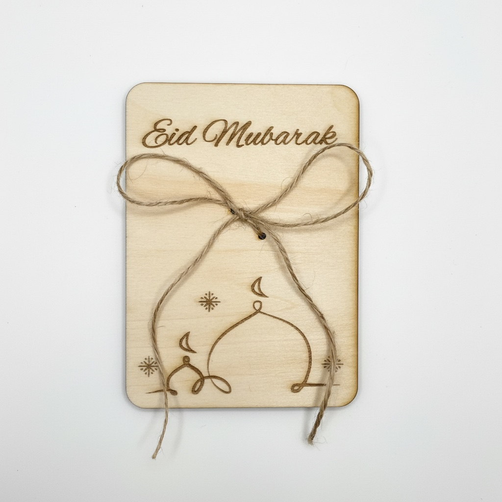 Eid Mubarak I Hayırlı Bayramlar Geldgeschenk aus Holz