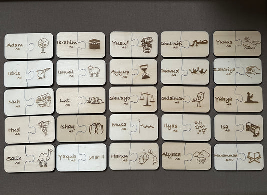 25 Propheten im Islam – Puzzle Memory aus Holz
