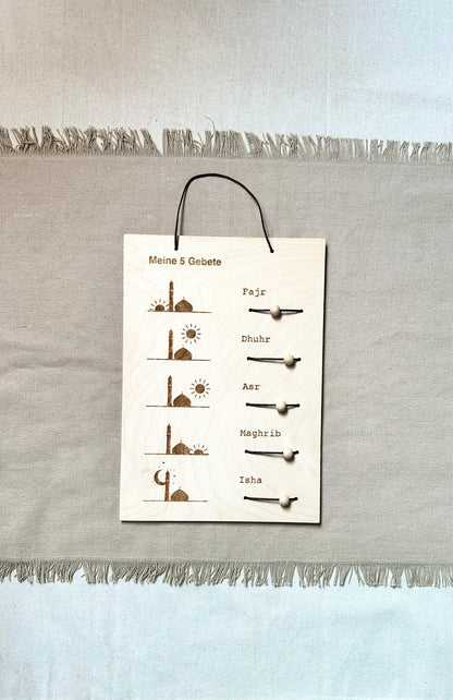 2er Set Holztafeln - Wähle aus Dhikr Tafel, Gebetstracker oder Tägliche Dhikr