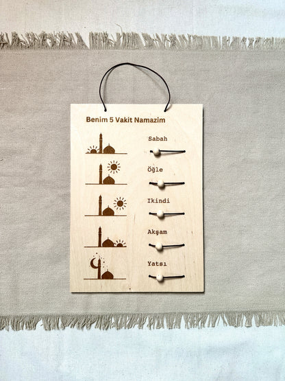 2er Set Holztafeln - Wähle aus Dhikr Tafel, Gebetstracker oder Tägliche Dhikr