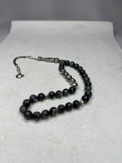 Tesbih mit Namen aus Naturstein - Onyx matt